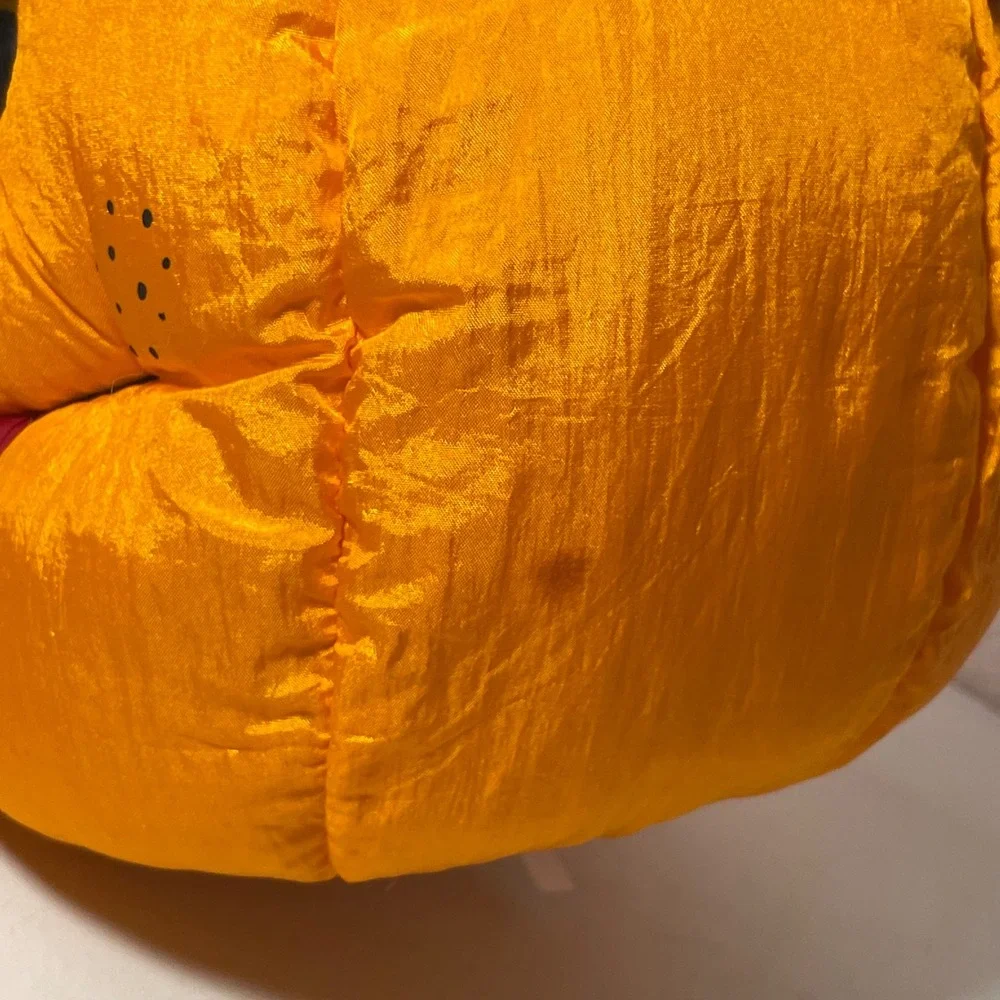 Vintage 90s Halloween Trick or Treat Bucket Plush Pumpkin Whimsical